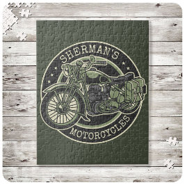 Quebra-cabeça NOME Personalizado Biker de Motocicletas Militar R
