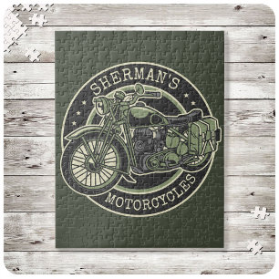 Quebra-cabeça NOME Personalizado Biker De Motociclos Militares