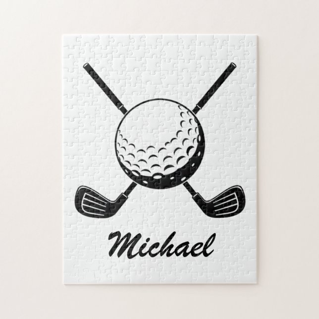 Quebra-cabeça Nome personalizado Bola de golfe Golfer Golfing (Vertical)