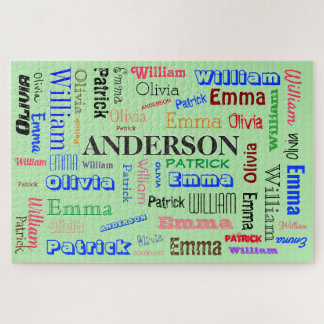 Quebra-cabeça Nome Personalizado da Família Personalizada da Nuv