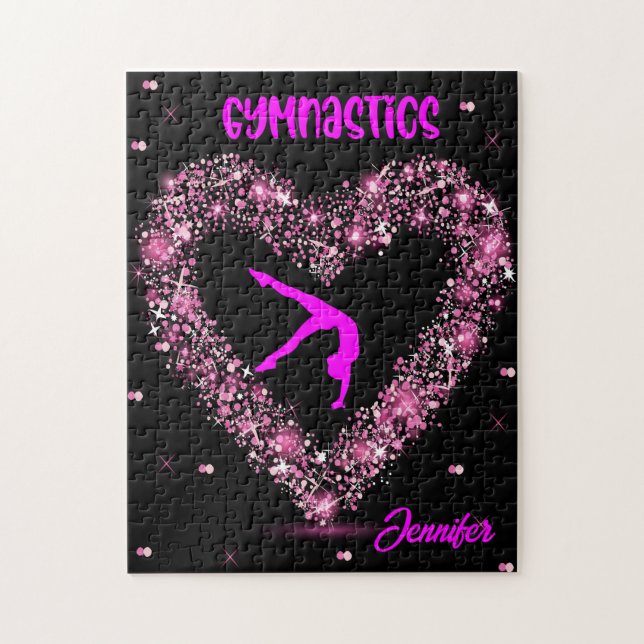 Quebra-cabeça Nome Personalizado da Ginástica de Tendência Moder (Vertical)