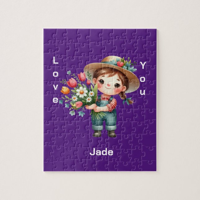 Quebra-cabeça Nome personalizado da menina bonita (Vertical)