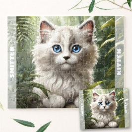 Quebra-cabeça Nome Personalizado da Usina Selvagem de Gato Gato-