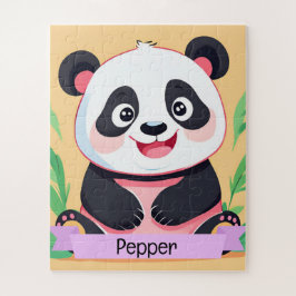 Quebra-cabeça Nome Personalizado de Panda de Bebê