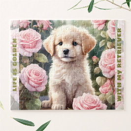 Quebra-cabeça Nome Personalizado do Retriever de Ouro de Cachorr