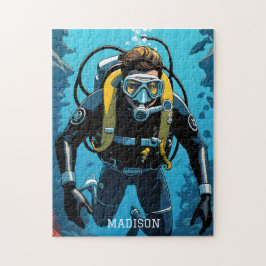 Quebra-cabeça Nome personalizado Scuba Diver
