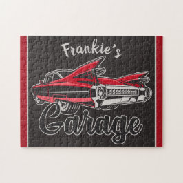 Quebra-cabeça Nome Retroativo Red Caddy Vintage Classic Car Gara