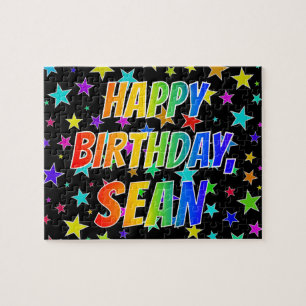 Quebra-cabeça Nome "SEAN", Diversão "FELIZ ANIVERSÁRIO"