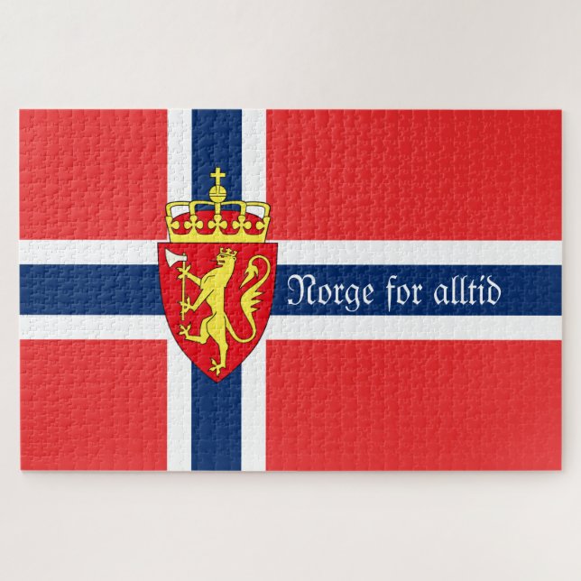 Quebra-cabeça Noruega, com casaco de armas, Norge para Altid (Horizontal)
