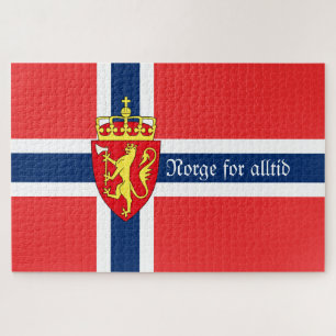 Quebra-cabeça Noruega, com casaco de armas, Norge para o altide