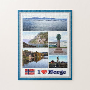 Quebra-cabeça Noruega - Norge - I Love -