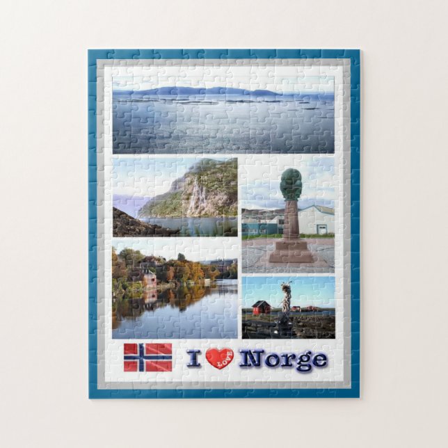 Quebra-cabeça Noruega - Norge - I Love - (Vertical)