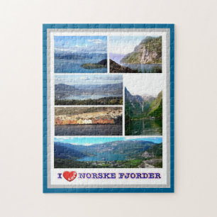 Quebra-cabeça Noruega - Norske Fjorder - I Love -