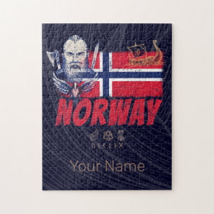 Quebra-cabeça Noruega Viking Vintage Flag E Ship Souvenir