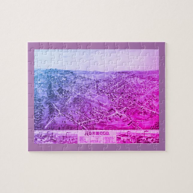 Quebra-cabeça Norwood, MÃE Vintage Map 1882 (Horizontal)