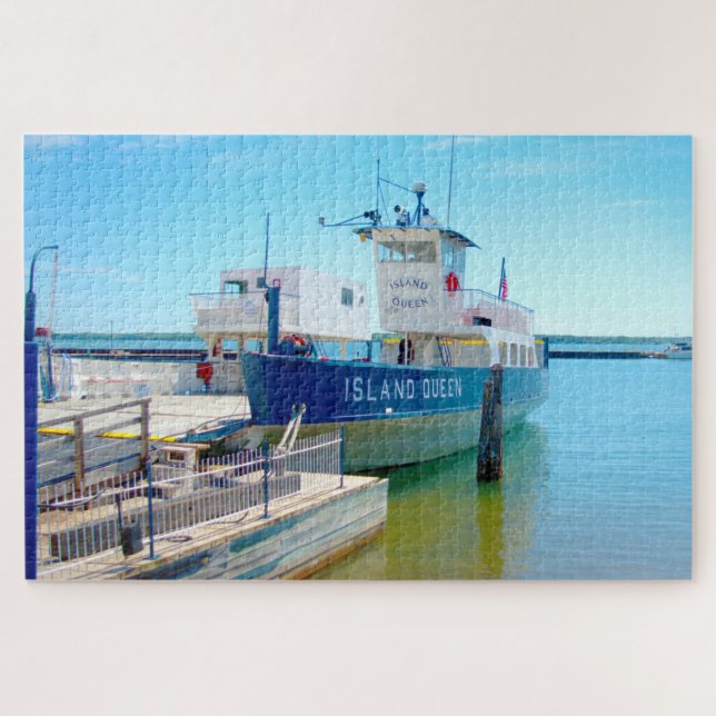 Quebra-cabeça Nós amamos as Barcas da Ilha Madeline Wisconsin. (Horizontal)