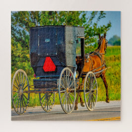Quebra-cabeça Nós amamos as carruagens Amish em Iowa.
