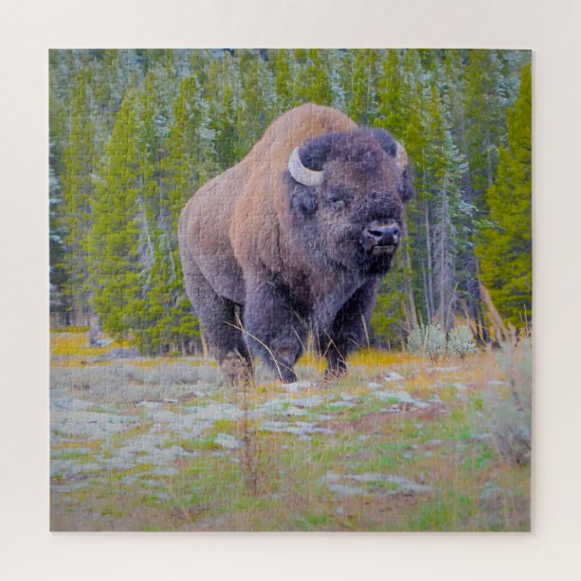 Quebra-cabeça Nós Amamos Bison Wyoming. (Vertical)