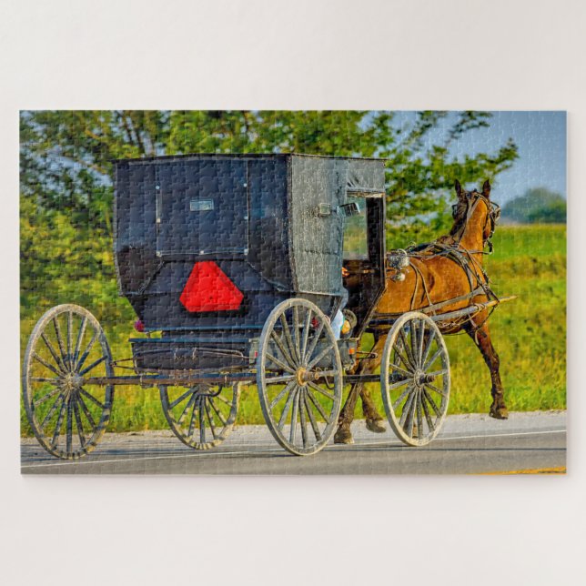 Quebra-cabeça Nós amamos Carruagens Amish em Iowa. (Horizontal)
