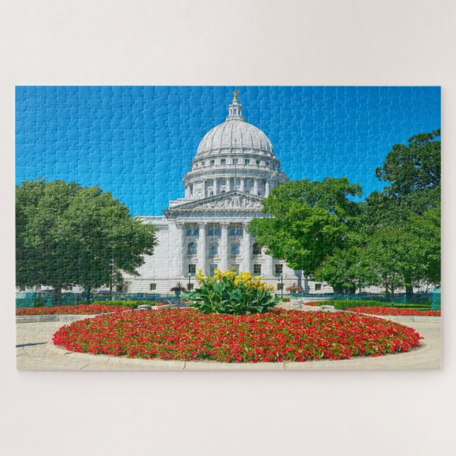 Quebra-cabeça Nós amamos Madison Wisconsin. (Horizontal)