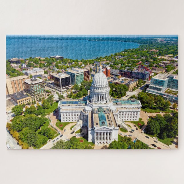 Quebra-cabeça Nós amamos Madison Wisconsin. (Horizontal)