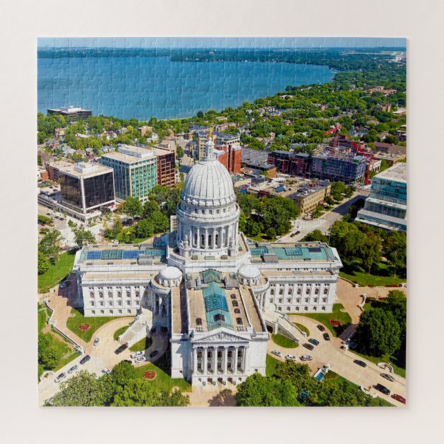 Quebra-cabeça Nós amamos Madison Wisconsin. (Vertical)