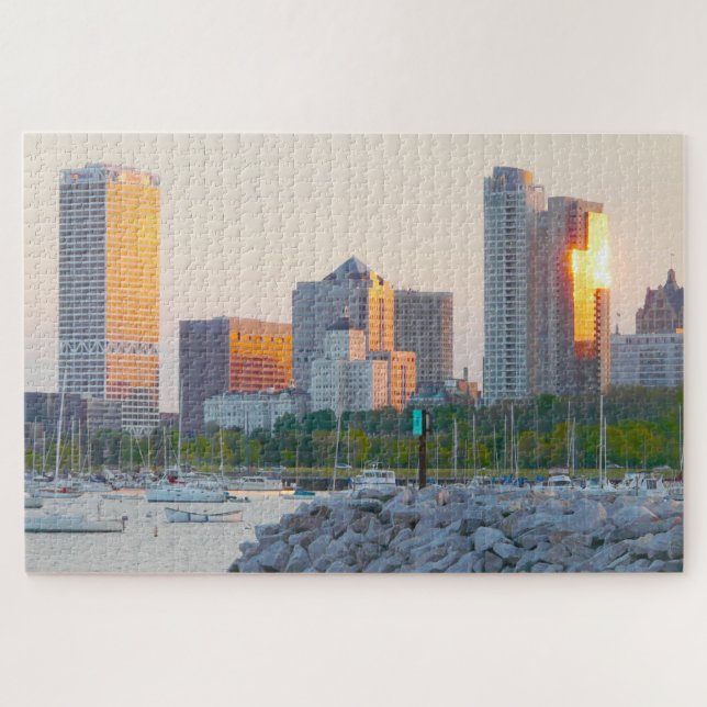 Quebra-cabeça Nós amamos Milwaukee Wisconsin. (Horizontal)