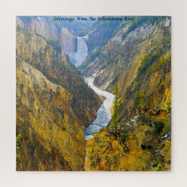Quebra-cabeça Nós Amamos O Rio Yellowstone Wyoming. Quebra-cabeç (Vertical)