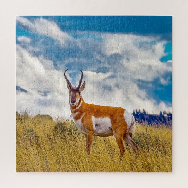 Quebra-cabeça Nós Amamos Prong Horn Deer Wyoming. (Vertical)
