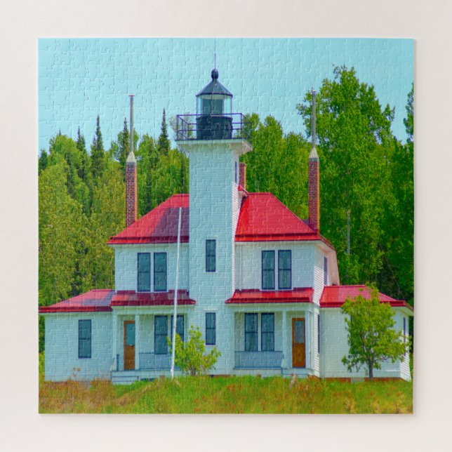Quebra-cabeça Nós amamos Raspberry Island Wisconsin. (Vertical)