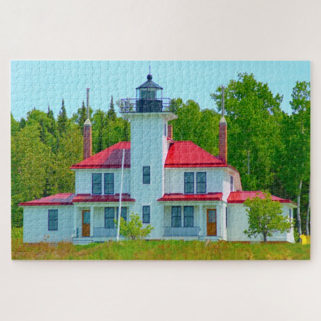 Quebra-cabeça Nós amamos Raspberry Island Wisconsin. (Horizontal)