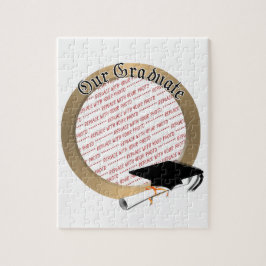 Quebra-cabeça Nosso Boné de formatura de Formando com quadro Dou