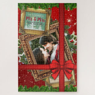 Quebra-cabeça Nosso Primeiro Natal como Foto do Sr. & Sra. Frame