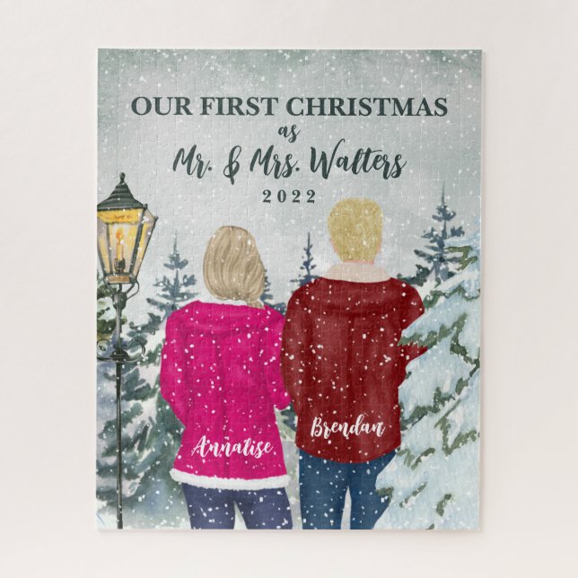 Quebra-cabeça Nosso Primeiro Natal como Sr. e Sra. Casada (Vertical)