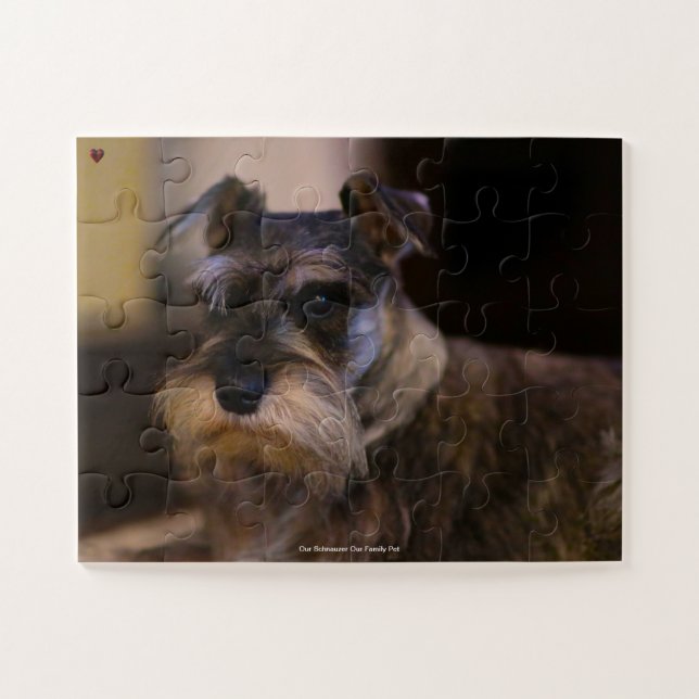 Quebra-cabeça Nosso Schnauzer Nosso Animal de Estimação da Famíl (Horizontal)