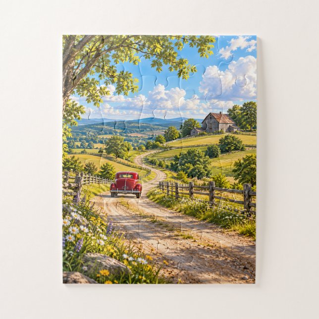 Quebra-cabeça Nostalgic Country Road Jigsaw Puzzle (Vertical)