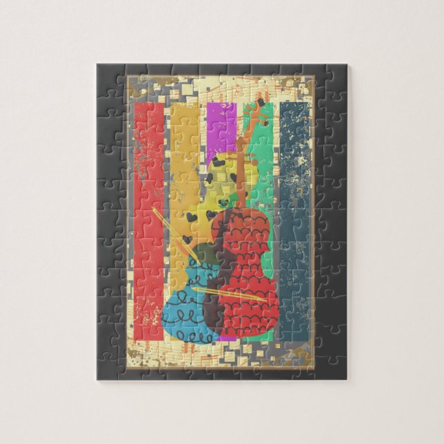 Quebra-cabeça Notas De Música E Bass Duplos (Vertical)