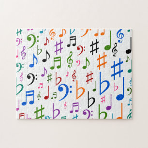 Quebra-cabeça Notas musicais e símbolos coloridos