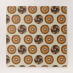 Quebra-cabeça Nova Iorque Bagels Plain Marble Rye Breakfast Comi