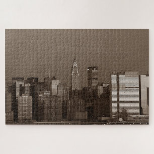 Quebra-cabeça Nova Iorque Manhattan - Arranha-céus Sepia