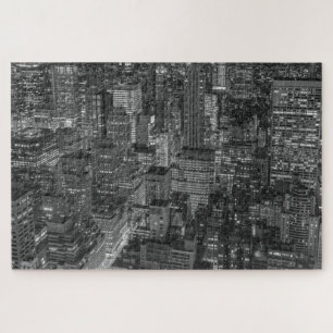 Quebra-cabeça Nova Iorque Manhattan Skyscrappers Black White