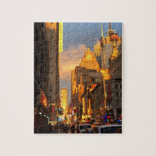 Quebra-cabeça Nova Iorque Sunset Midtown Theater District NYC