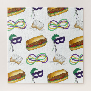 Quebra-cabeça Nova Orleans LA Beignet Mask Miçanga Mardi NOLA