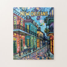 Nova Orleans Quarteirão Francês Van Gogh Estilo Vi