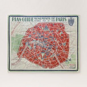 QUEBRA-CABEÇA NOVO! MAPA DOS MONUMENTOS DE PARIS DOS ANOS 40