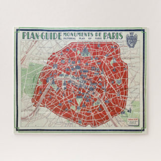 QUEBRA-CABEÇA NOVO! MAPA DOS MONUMENTOS DE PARIS DOS ANOS 40