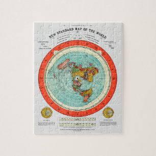 Quebra-cabeça Novo mapa padrão da Terra plana mundial