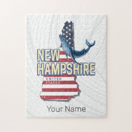 Quebra-cabeça Novo Mapa Retro dos Estados Unidos de Hampshire