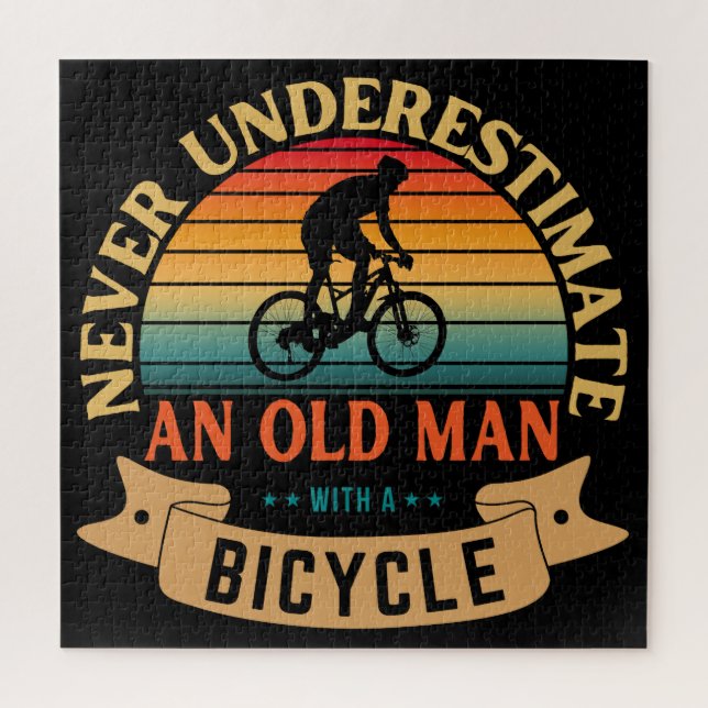 Quebra-cabeça Nunca subestime um homem velho com uma bicicleta (Vertical)