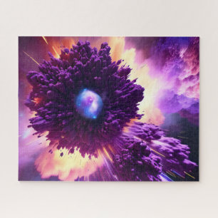 Quebra-cabeça Nuvens de nebulosa roxa galáctica no espaço exteri